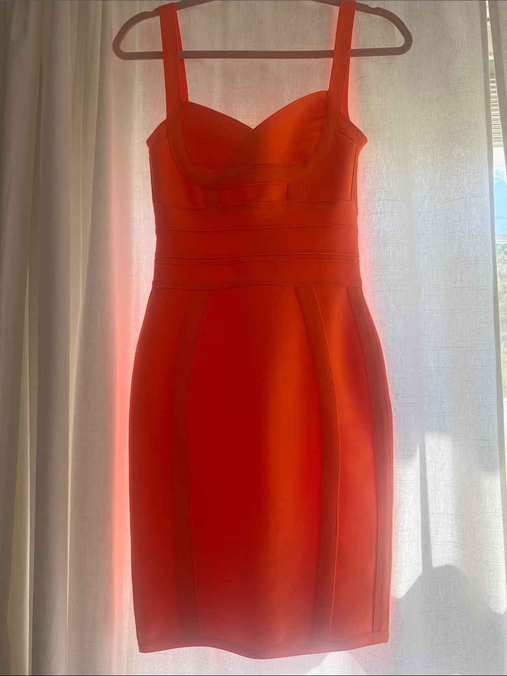 Orange Bandage Strappy Bodycon Mini Dress